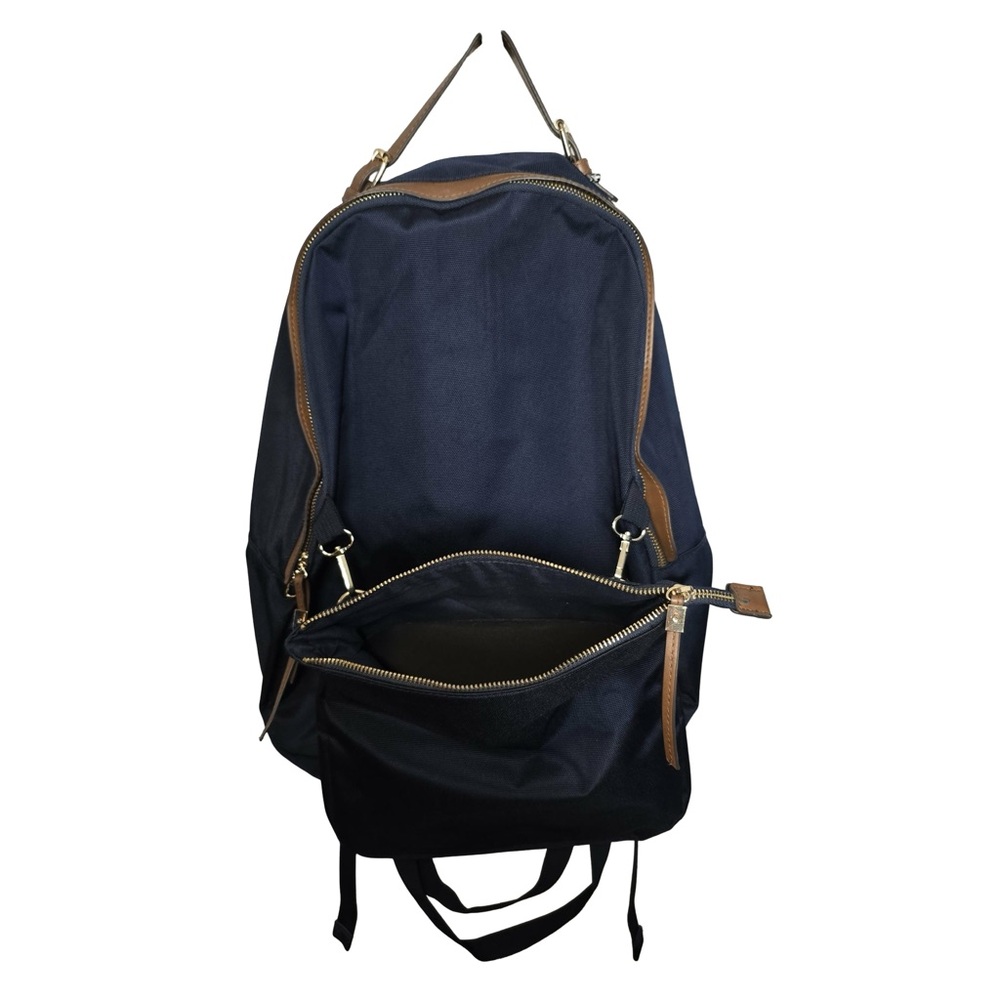 TOMMY BAHAMA Travel Laptop Backpack Crossbody Bag Navy Faux Leather Trim - Picture 3 of 5